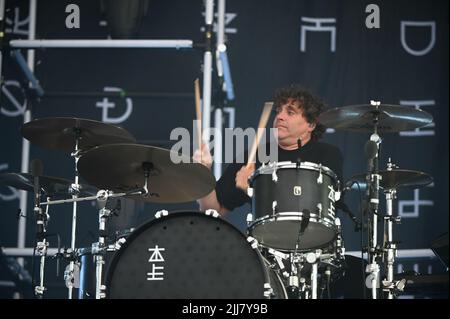 Kasabian beim Tramlines Festival , Großbritannien , 23.07.2022 Stockfoto