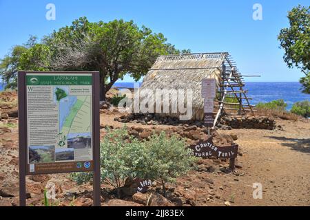 Der Lapakahi State Historical Park entlang der malerischen Küste, nördlich von Kawaihae HI Stockfoto