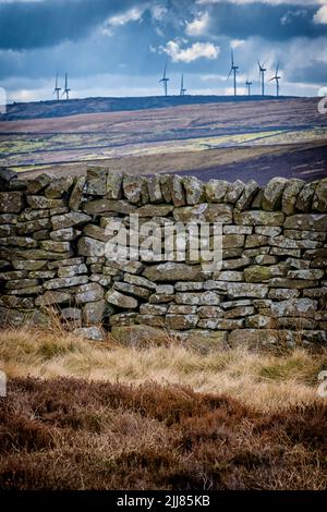 Landschaftsfotografie der Mooren außerhalb von Haworth in West Yorkshire bekannt als Bronte Country nach den berühmten Autoren des 19.. Jahrhunderts Stockfoto