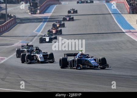 06 SARGEANT Logan (usa), Carlin, Dallara F2, Aktion während der 9. Runde der 2022 FIA Formel 2 Meisterschaft, vom 22. Bis 24. Juli 2022 auf dem Circuit Paul Ricard, in Le Castellet, Frankreich - Foto Marc de Mattia / DPPI Stockfoto