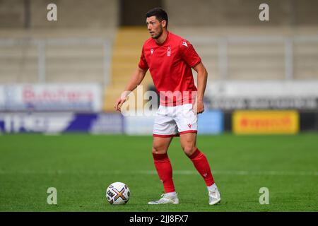 Scott McKenna aus Nottingham Forest während des Vorsaison-Freundschaftsspiel zwischen Nottingham Forest und Hertha Berlin im Pirelli Stadium, Burton Upon Trent am Mittwoch, den 20.. Juli 2022. (Kredit: Jon Hobley | MI News) Stockfoto