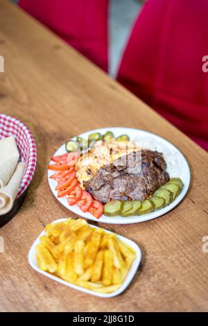 Fleischspender in einem Restaurant Stockfoto