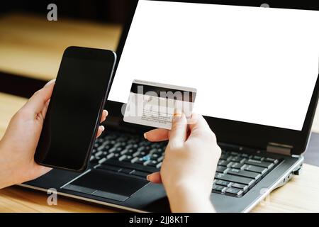 Zwei-Faktor-Authentifizierung Online-Karte Mobiltelefon Stockfoto