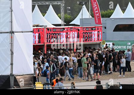 Das Rolling Stones Konzert auf der Rennbahn Longchamp in Paris, Frankreich am 23. Juli 2022. (Foto von Lionel Urman/Sipa USA) Stockfoto