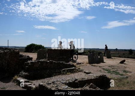 Reculver Bay ist ein Dorf und Küstenresort im Osten von kent, Stadt canterbury, großbritannien juli 2022 Stockfoto