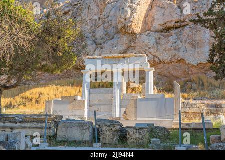 Asklepieion, das Heiligtum des heilenden gottes Asklepios auf der westlichen Seite des Akropolis-Hügels in Athen, Griechenland Stockfoto