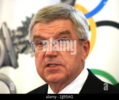 Krakau. Krakau. Polen. Thomas Bach, Präsident des Internationalen Olympischen Komitees. Stockfoto