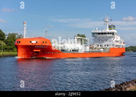 Chemietanker ARABELLA im Nord-Ostsee-Kanal Stockfoto