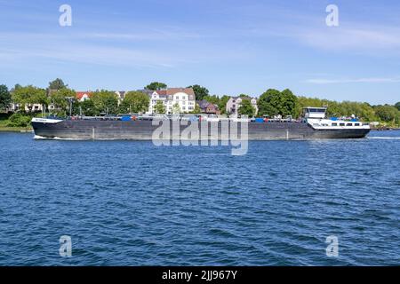 Binnenschiff DETROIT im Nord-Ostsee-Kanal Stockfoto