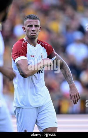 Mechelen, Belgien, 24/07/2022, Toby Alderweireld aus Antwerpen, aufgenommen während eines Fußballmatches zwischen KV Mechelen und dem Royal Antwerp FC, Sonntag, 24. Juli 2022 in Mechelen, am 1. Tag der 'Jupiler Pro League' der ersten Division der belgischen Meisterschaft 2022-2023. BELGA FOTO JOHAN EYCKENS Stockfoto