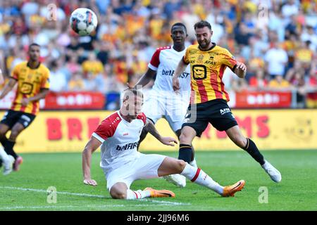 Mechelen, Belgien, 24/07/2022, Antwerpens Toby Alderweireld in Aktion während eines Fußballmatches zwischen KV Mechelen und dem Royal Antwerp FC, Sonntag, 24. Juli 2022 in Mechelen, am 1. Tag der 'Jupiler Pro League' der ersten Division der belgischen Meisterschaft 2022-2023. BELGA FOTO JOHAN EYCKENS Stockfoto