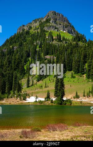 Yakima Peak vom Tipsoo Lake, Mt Rainier National Park, Washington Stockfoto