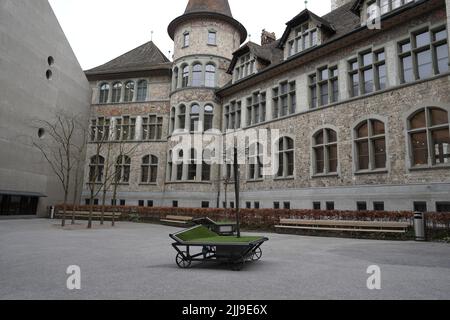 Das Gebäude des Schweizerischen Nationalmuseums in Zürich, Schweiz Stockfoto