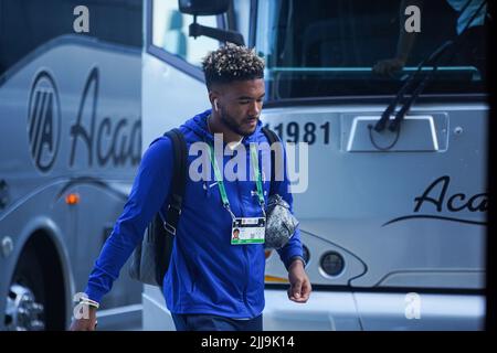 Orlando, Florida, USA, 23. Juli 2022, Chelsea-Verteidiger Reece James # 24 kommt in einem Freundschaftspiel im Camping World Stadium an. (Foto: Marty Jean-Louis) Stockfoto