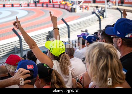 Le Castellet, Frankreich - 24/07/2022, Fans, Tribünen, Gradins, Während der Formel 1 Lenovo Grand Prix de France, Grand Prix von Frankreich 2022, 12. Runde der FIA Formel 1 Weltmeisterschaft 2022 vom 22. Bis 24. Juli 2022 auf dem Circuit Paul Ricard, in Le Castellet, Frankreich - Photo Germain Hazard / DPPI Stockfoto