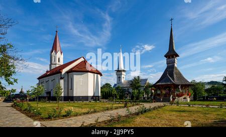 Die Kirchen von Oncesti in Maramures Rumänien Stockfoto