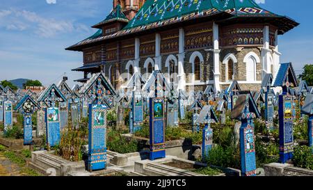 Der fröhliche Friedhof von sapanta in den Maramures von Rumänien Stockfoto