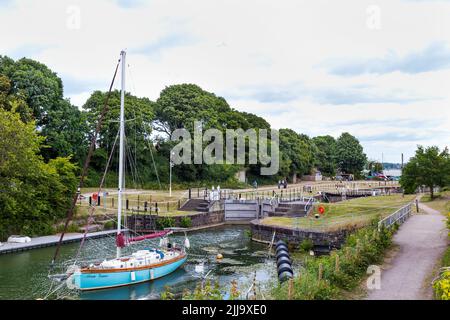 Lydney Harbour, Severn Estuary, Gloucestershire. Stockfoto