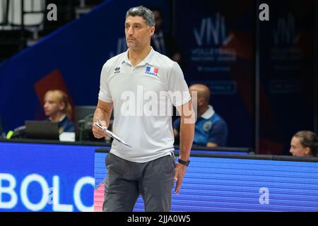 Bologna, Italien. 21.. Juli 2022. Volley Nations League 2022 - Viertelfinalspiel Frankreich gegen Japan Stockfoto