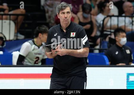 Bologna, Italien. 21.. Juli 2022. Volley Nations League 2022 - Viertelfinalspiel Frankreich gegen Japan Stockfoto