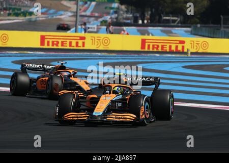 jul 24 2022 Le Castellet, Frankreich - F1 2022 Frankreich GP - Rennen - Lando Norris (GBR) McLaren MCL36 Stockfoto