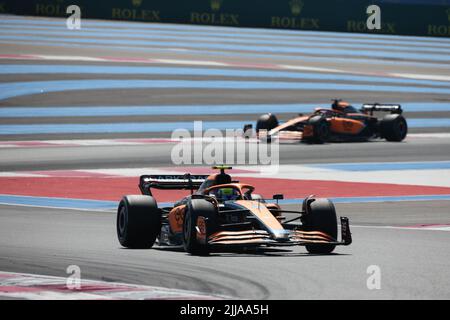 jul 24 2022 Le Castellet, Frankreich - F1 2022 Frankreich GP - Rennen - Lando Norris (GBR) McLaren MCL36 Stockfoto