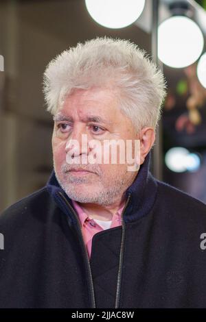 Pedro Almodovar während der Präsentation des Drehbuchs 'Madres Paralelas' in Madrid, 23. November 2021 Spanien Featuring: Pedro Almodovar wo: Madrid, Spanien Wann: 23 Nov 2021 Credit: Oscar Gonzalez/WENN Stockfoto