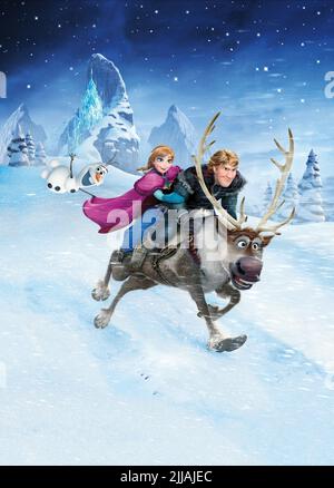 OLAF, Anna, KRISTOFF, Sven, GEFROREN, 2013 Stockfoto