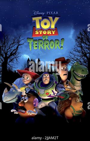 TRIXIE. JESSIE, HERR KARTOFFELKOPF, Buzz Lightyear, Woody, HERR PRICKLEPANTS, REX, Toy Story DES TERRORS, 2013 Stockfoto