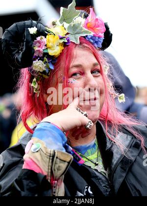 MacClesfield, Großbritannien. 24.. Juli 2022. Der letzte Tag des Bluedot-Festivals für Musik, Wissenschaft und Kultur in der Jodrell Bank, Macclesfield, Großbritannien. Kredit: Barbara Cook/Alamy Live Nachrichten Stockfoto