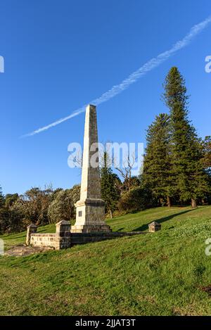 Der Obelisk markiert Captain Cooks Landeplatz in Botany Bay, New South Wales Stockfoto