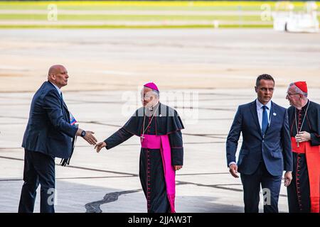 Edmonton, Kanada. 24.. Juli 2022. Papst Franziskus kommt in Kanada an. Kredit: SOPA Images Limited/Alamy Live Nachrichten Stockfoto