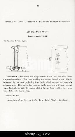 Heben Sie Badabfälle aus dem Buch ' illustrierte Liste der Exponate, denen Medaillen auf ihren Ausstellungen verliehen wurden, die im Zusammenhang mit den Kongressen in Worcester, 1889; Brighton, 1890; Portsmouth, 1892 ; Liverpool, 1894 ; Newcastle, 1896 ; Leeds, 1897 ; Birmingham, 1898 ; Southampton, 1899 von Sanitary Institute (Großbritannien) Erscheinungsdatum 1906 Herausgeber/Verlag London : Offices of the Sanitary Institute Stockfoto