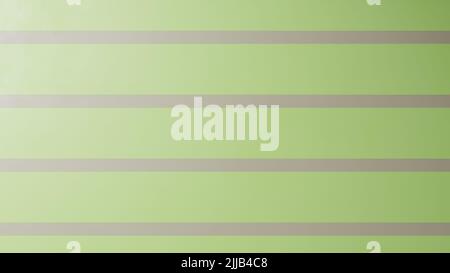 3D Rendern. Grüner Hintergrund mit grauen Linien. Muster aus grauen horizontalen Linien und grünen Balken. Muster für Stoff- oder Grafikdesigns. Hintergrund für grünes Design mit Linien. Stockfoto
