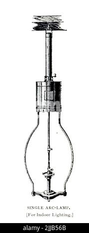 Einzelne Arc-Lamp [für die Innenbeleuchtung] aus dem Artikel "ANFÄNGE UND ZUKUNFT DER ARC-LAMPE" von S. M. Hamill vom Engineering Magazine ÜBER DEN INDUSTRIELLEN FORTSCHRITT Band VII April bis September 1894 NEW YORK The Engineering Magazine Co Stockfoto