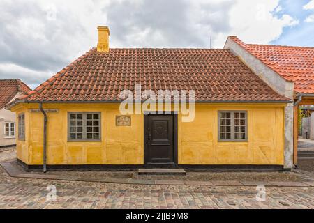 Hans Christian Andersens Geburtsort in der Altstadt von Odense, Dänemark Stockfoto