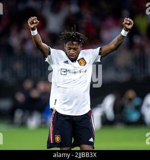 PERTH, AUSTRALIEN - 23. JULI: Fred von Manchester United während des Vorsaison-Freundschaftsspiel zwischen Manchester United und Aston Villa im Optus Stadium Stockfoto