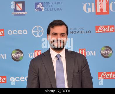 Giffoni Valle Piana, Italien. 24.. Juli 2022. Carlo Sibilia beim Giffoni Film Festival 2022 in Giffoni Valle Piana. (Foto von Giovanni Lemba/Pacific Press) Quelle: Pacific Press Media Production Corp./Alamy Live News Stockfoto