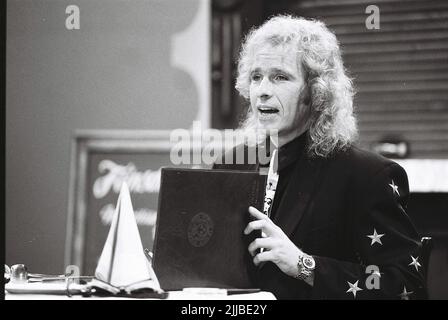 Der deutsche Moderator, Entertainer, Showmaster, Thomas Gottschalk während der Fernsehsendung Wetten, dass..? (Ausgabe 69) aus Saarbrücken. Stockfoto