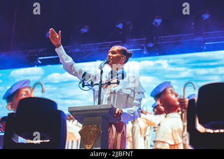 20/07/2022 - der belgische Rapper und Produzent STROMAE spielt live beim Milano Summer Festival / Ippodromo SNAI, Italien Stockfoto