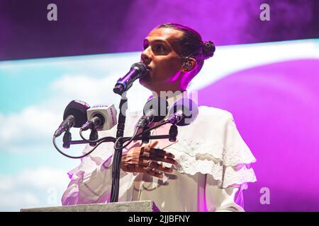 20/07/2022 - der belgische Rapper und Produzent STROMAE spielt live beim Milano Summer Festival / Ippodromo SNAI, Italien Stockfoto