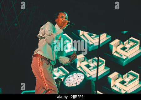 20/07/2022 - der belgische Rapper und Produzent STROMAE spielt live beim Milano Summer Festival / Ippodromo SNAI, Italien Stockfoto