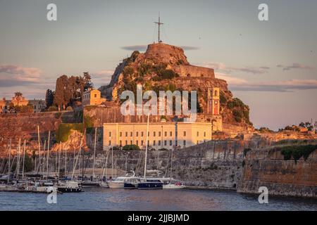 Alte venezianische Festung in Korfu Stadt auf einer griechischen Insel Korfu Stockfoto