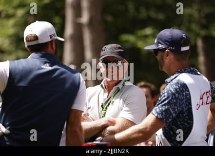 Datei Foto vom 10-06-2022 von LIV Golf CEO Greg Norman, der ehemalige Kapitän Bernard Gallacher befürchtet, ist nicht der Mann, der jeden möglichen Kompromiss mit den etablierten Touren vermitteln. Ausgabedatum: Montag, 25. Juli 2022. Stockfoto