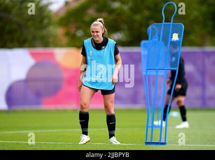 Englands Georgia Stanway während einer Trainingseinheit im Lensbury Resort, Teddington. Bilddatum: Montag, 25. Juli 2022. Stockfoto