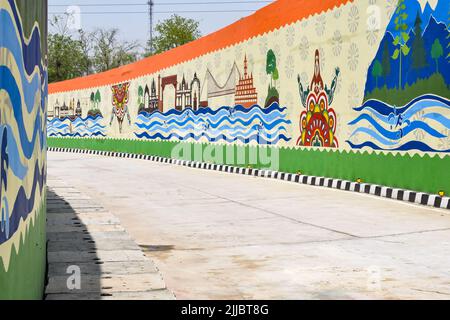 PM Narendra Modi widmen Pragati Tunnel und fünf Unterführung des Pragati Maidan Integrated Transit Corridor Project der Nation, Pragati Tunnel öffnet für Stockfoto