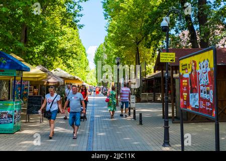 Korzo, Petőfi sétány, Hauptfußgängerzone am Strand, Siofok, Ungarn Stockfoto