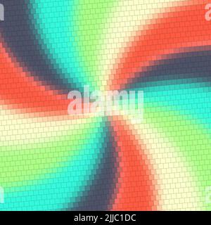 Abstrakt quadratisch bunte Palette Backstein Wand Textur Hintergrund mit geometrischen dekorative Illustration von Offset Quads Raster Muster Kunst Hintergrund Stockfoto