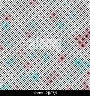Moderne stilvolle Halbton-Textur mit Random Multicolored Size Kreisen und Ringen als chaotisches Mosaik-Muster wie verschwommener Hintergrund für Tapeten Stockfoto