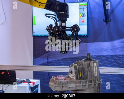 MOSKAU, RUSSLAND - 22. Oktober 2019. Automatisierter 3D-Scanner auf der Expo Stockfoto